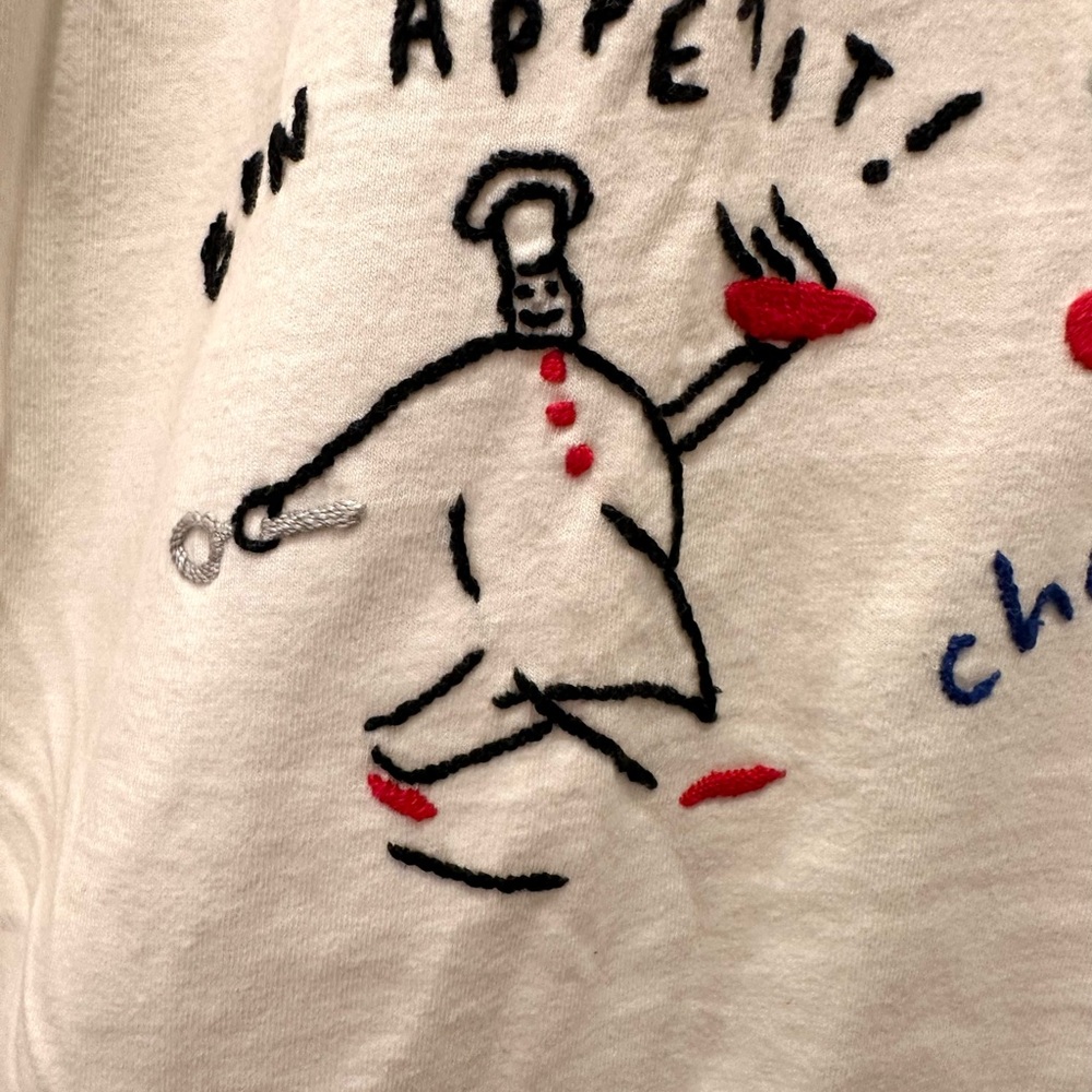 Vintage Chef Cooking Swan Magic White Embroidered Cotton Tee - Picture 8 of 9
